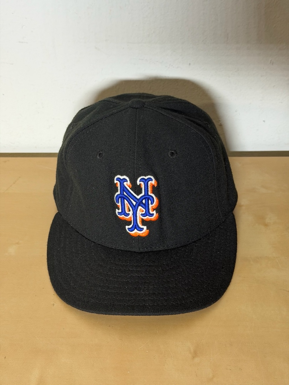 New York Mets New Era 59FIFTY Fitted Hat 7 1/8 Black MLB Authentic On Field